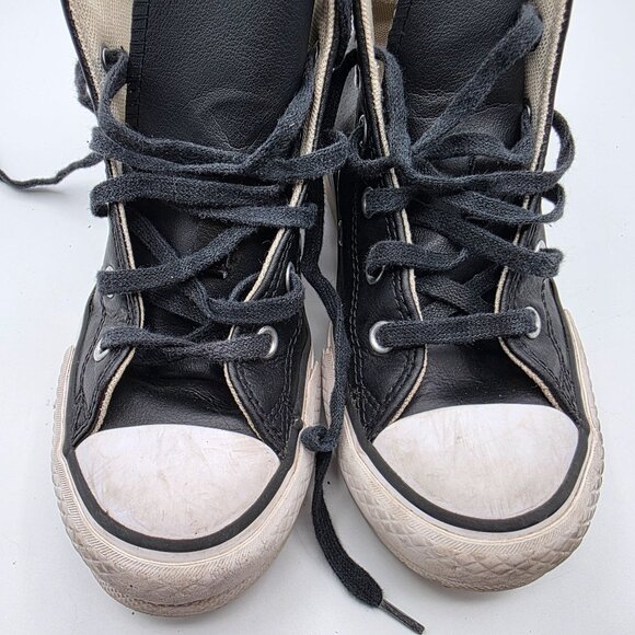 Converse Chuck Taylor Eva Lift Kids Size 1 Black White Platform Shoes A01015C - Picture 10 of 13